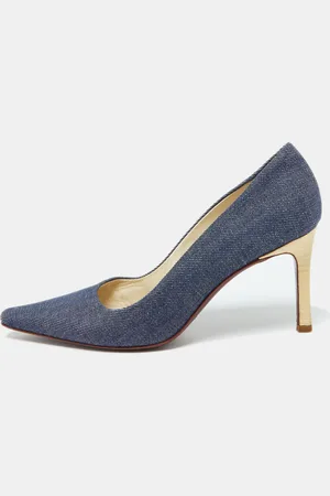 Burberry Denim Fabric Pointed Toe Pumps Size 38