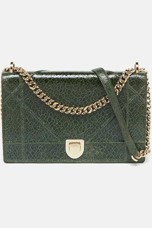 Dior Crackle Leather Large ama Flap Shoulder Bag