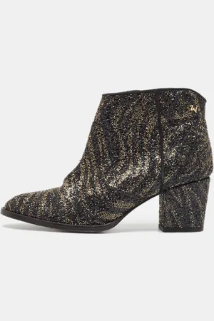 Zadig & Voltaire /Gold Glitter Molly Ankle Boots Size 40