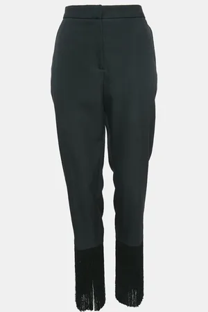 Burberry Virgin Wool Fringed Slim Leg Pants M