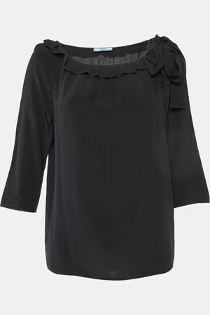 Prada Silk Ruffle Trim Blouse M