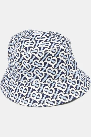 Burberry White/ TB Monogram Cotton Bucket Hat