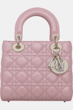 Dior Christian Melocoton Pearlescent Cannage Lambksin Small Lady Bag