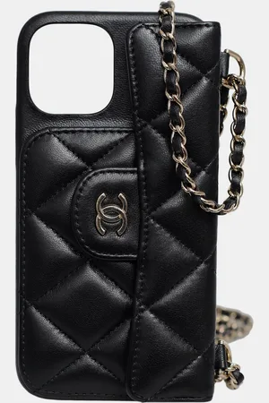 CHANEL Lambskin Quilted iPhone 12Pro Chain Case