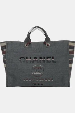 CHANEL / Red/ Multicolor Large Deauville Tote Bag