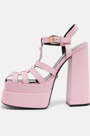 VERSACE Leather La Medusa Platform Sandals Size 40