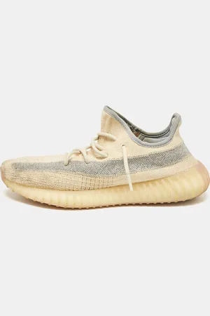 adidas /Blue Knit Fabric Boost 350 V2 Linen Sneakers Size 44 2/3