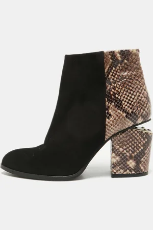 Alexander Wang Snakeskin Embossed and Suede Ankle Length Boots Size 39