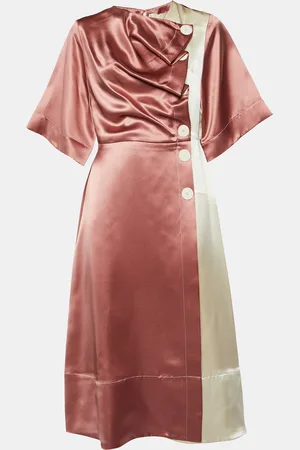 Roksanda Roksanda Colorblock Silk Satin Wrap Dress L