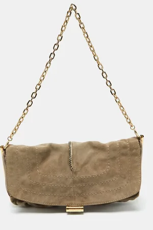 Jimmy Choo Suede and Leather Flap Shoulder Bag