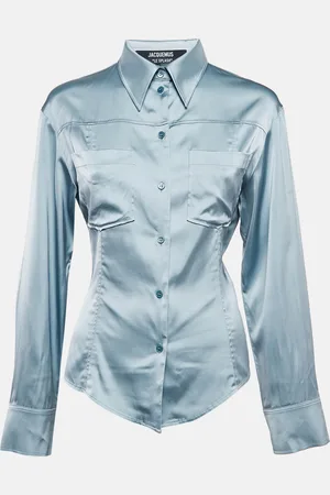 Jacquemus Grey Satin Open-Back La Chemise Mentalo Shirt S