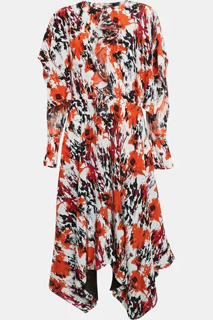 Roberto Cavalli Silk Asymmetric Midi Dress M