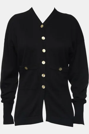 CHANEL CC Logo Button Cardigan XL