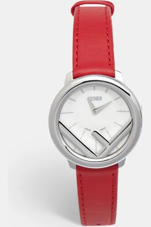 Fendi Opaline White Stainless Steel Leather Runaway 71000M Women