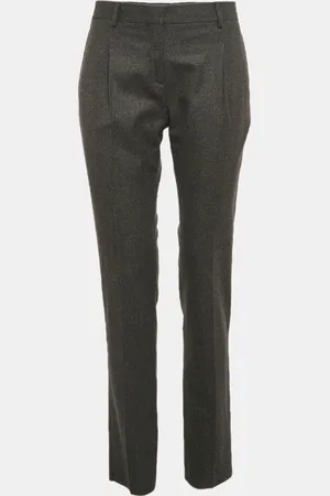 VALENTINO Charcoal Felt Wool Tapered Trousers S