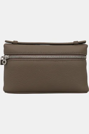 Loro Piana Warm Mastic Calfskin Leather Extra Pocket Mini Pouch Bag