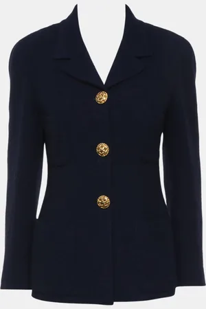 CHANEL Vintage Gold Buttons Blazer S