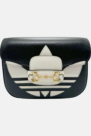 Gucci X Adidas White Gold Leather Shoulder Bag