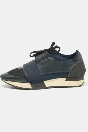 Balenciaga Fabric and Leather Race Runner Lace Up Sneakers Size 39
