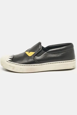 Fendi Leather Monster Slip On Sneakers 38.5
