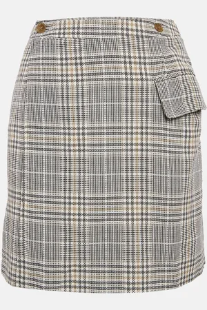 Acne Studios Plaid Cotton Mini Wrap Skirt S