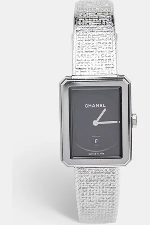 CHANEL Blck Stainless Steel Boy-Friend Tweed H4878 Women