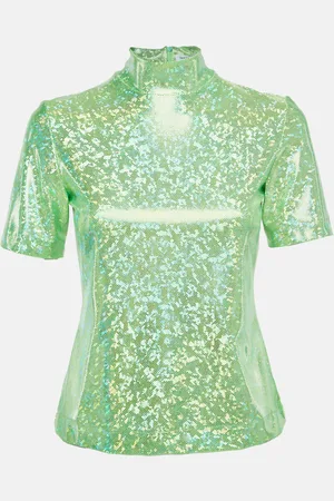 Saks Potts Poison Foil Print Jersey Cut-Out Top S
