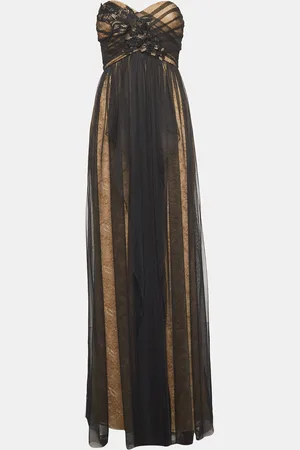 Marchesa Notte Tulle Double Layered Strapless Maxi Dress M