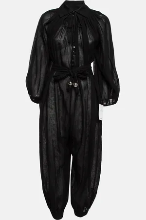 Lisa Marie Fernandez Organic Linen Belted Sheer Jumpsuit M