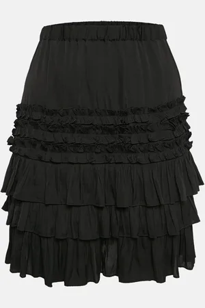 Maje Crepe Ruffled Mini Skirt L