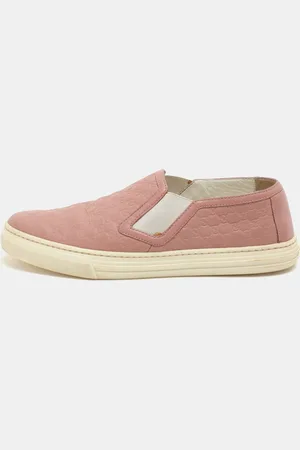 Gucci Mauve Microssima Leather Slip On Sneakers Size 37.5