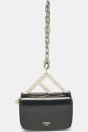 Fendi Leather Nano F Chain Clutch