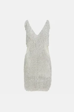 Naeem Khan Gatsby Tassel Embellished Short Dress M