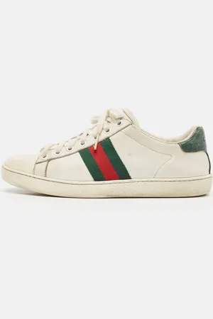 Gucci /Green Alligator and Leather Ace Lace Up Sneakers Size 37