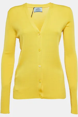 Prada Cashmere Blend Rib Knit Cardigan M
