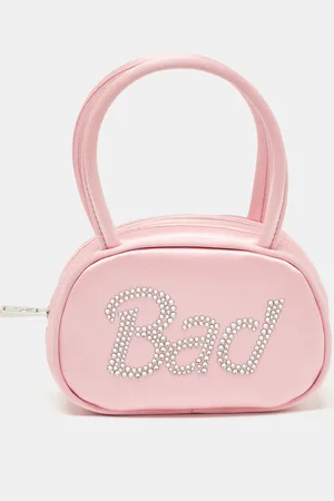 Amina Muaddi Satin Super Amini Baddie Bag