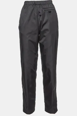 Prada Nylon Leather Badge Detail Trousers S