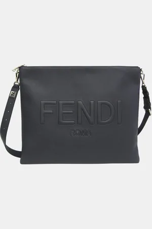 Fendi Dark Blue Leather After Roma Shoulder Bag