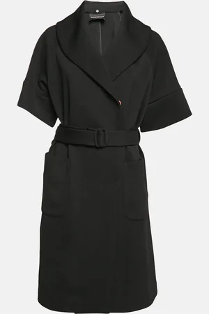 Emporio Armani Synthetic Knit Belted Coat