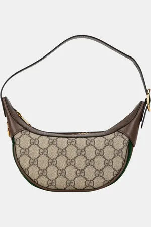 Gucci Brown PVC Leather Half Moon Ophidia Handbag