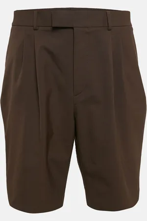 VALENTINO Contrast Trim Wool Blend Pleated Shorts L