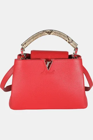 LOUIS VUITTON Python-Trimmed Taurillon Capucines BB Bag
