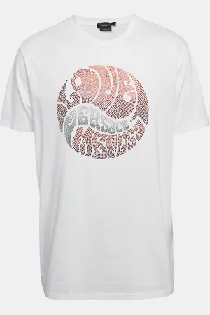 VERSACE Rhinestone Logo Jersey Michel Fit T-Shirt L