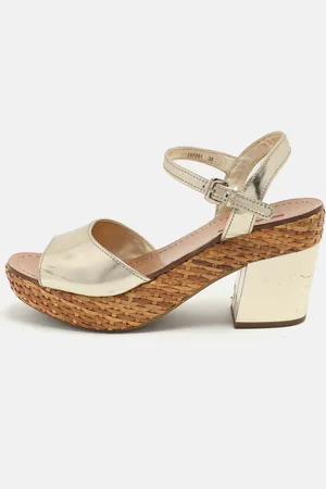 Prada Leather Platform Ankle Strap Sandals Size 39