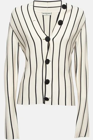 Balenciaga Striped Silk Knit Cardigan M