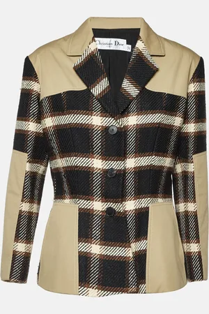 Dior Wool and Silk Plaid Single Breasted Jacket XL
