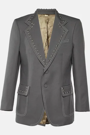 Gucci Gabardine Studded Single Breasted Blazer XL