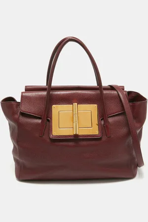 Tom Ford Dark Leather Turn-Lock Natalia Tote