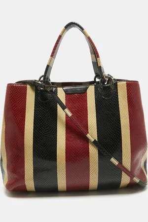 Emporio Armani Snakeskin Embossed Leather Tote