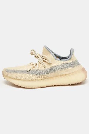 adidas /Blue Knit Fabric Boost 350 V2 Linen Sneakers Size 44